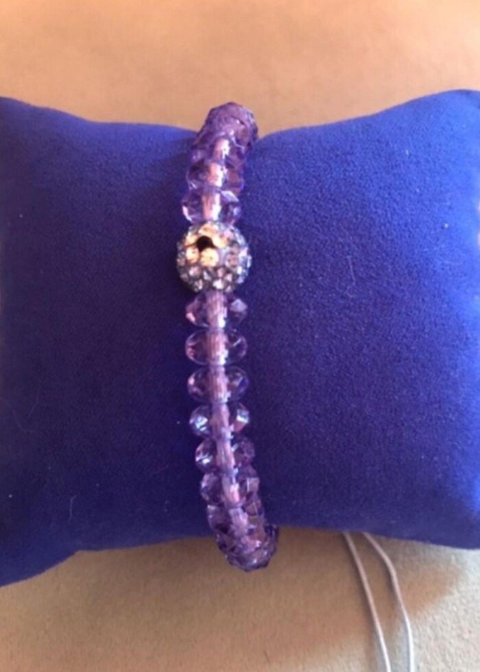 Mavi Şeffaf Boncuk Bileklik - Görsel 1