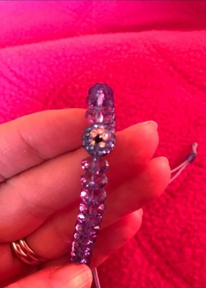 Mavi Şeffaf Boncuk Bileklik - Görsel 3