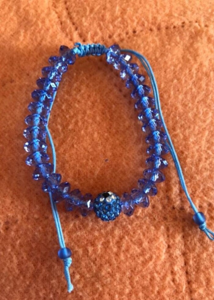 Mavi Şeffaf Boncuk Bileklik - Görsel 5