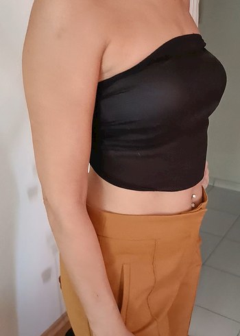 Beden iğne Oyalı Siyah Fular/Crop