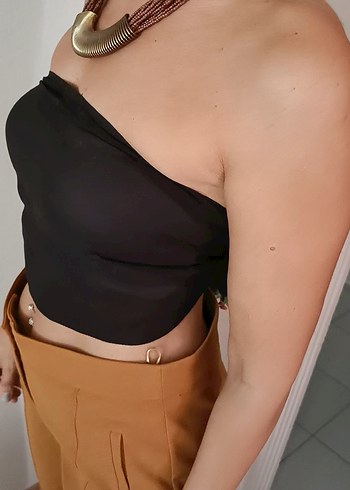 Beden siyah Renk iğne Oyalı Siyah Fular/Crop