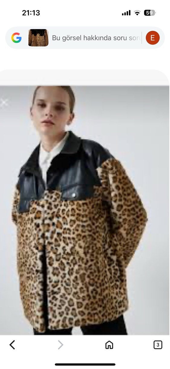 Touché Kahverengi Leopar Desenli Deri Midi Ceket - Görsel 2