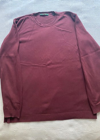 Bordo Erkek Pamuklu Bisiklet Yaka Kazak - Görsel 2