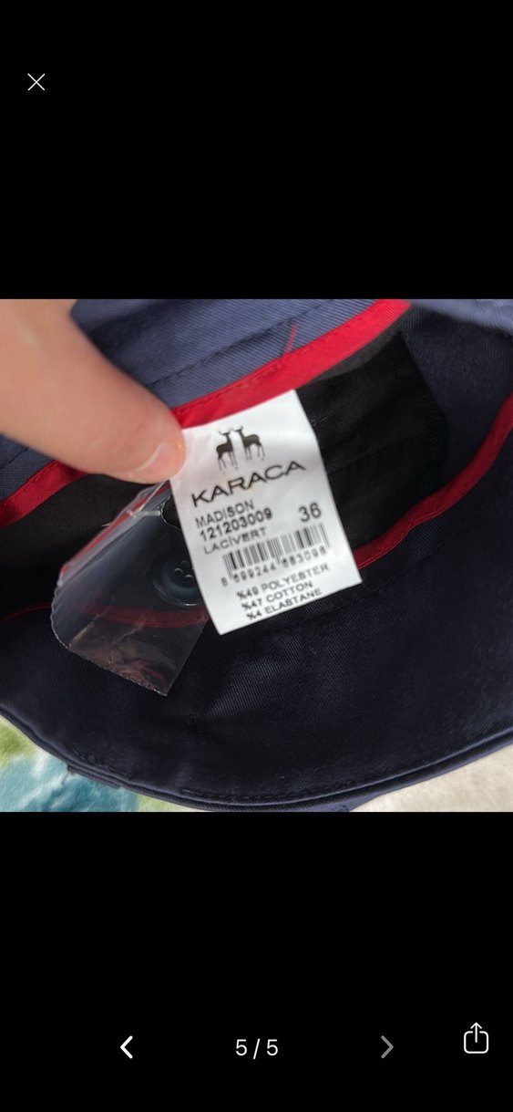 Lacivert Kemerli Kadın Kumaş Pantolon - Görsel 4