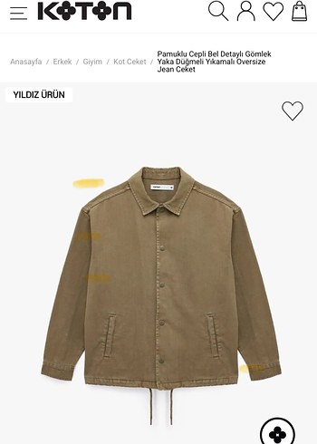 Bej Düğmeli Oversize Jean Ceket