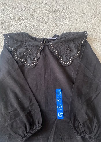 Siyah Nakışlı Kız Çocuk  Bluz - Görsel 6