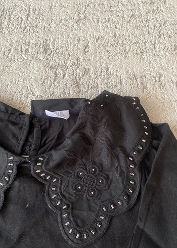 Siyah Nakışlı Kız Çocuk  Bluz - Görsel 4