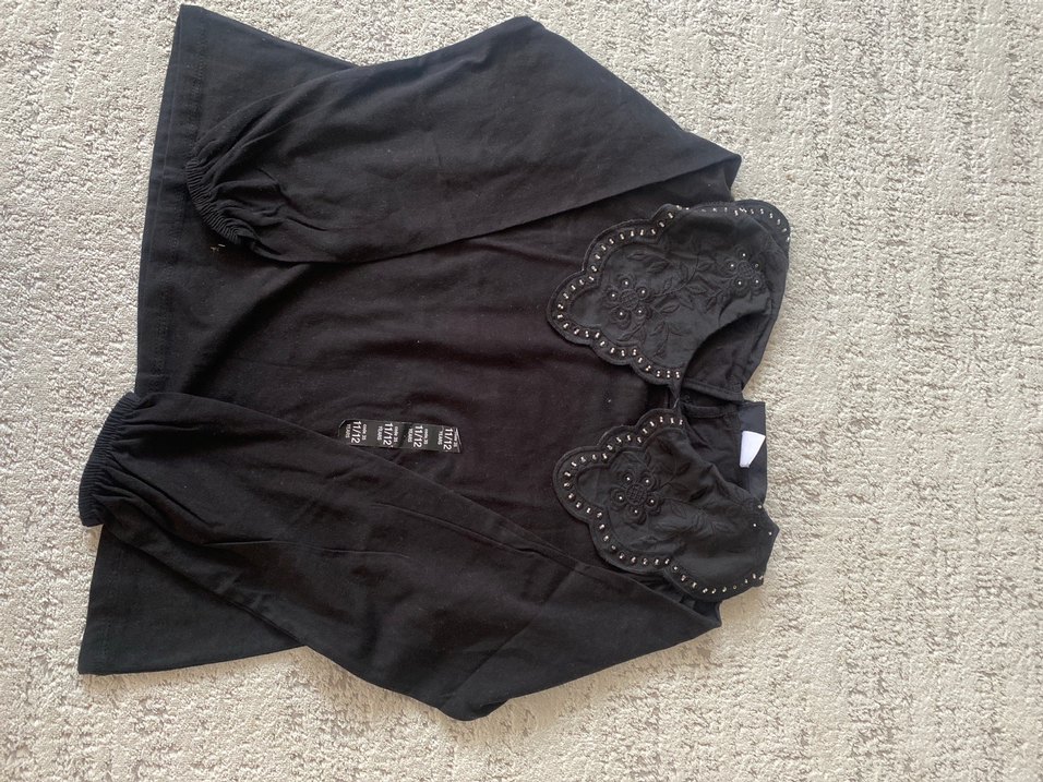 Siyah Nakışlı Kız Çocuk  Bluz - Görsel 3