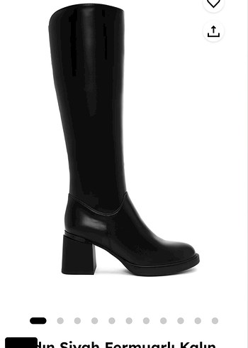 Derimod Kadın Siyah Fermuarlı Kalın Topuklu Çizme - Görsel 3