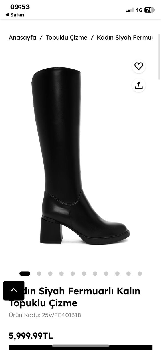 Derimod Kadın Siyah Fermuarlı Kalın Topuklu Çizme - Görsel 2