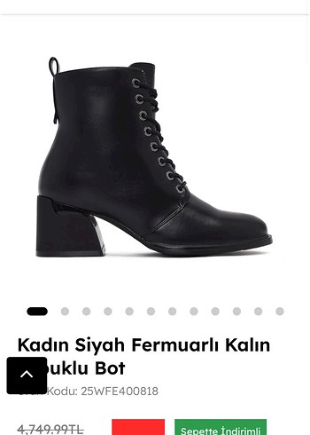 Kadın Siyah Deri Kalın Topuklu Bot - Görsel 2