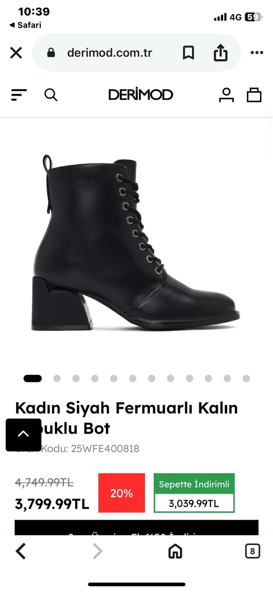 Kadın Siyah Deri Kalın Topuklu Bot - Görsel 2