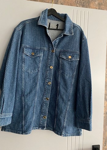 Düğmeli Mavi Kadın Denim Ceket - Görsel 2