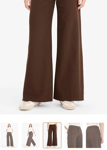 Kadın Kahverengi Regular Fit Midi Kot Pantolon - Görsel 2