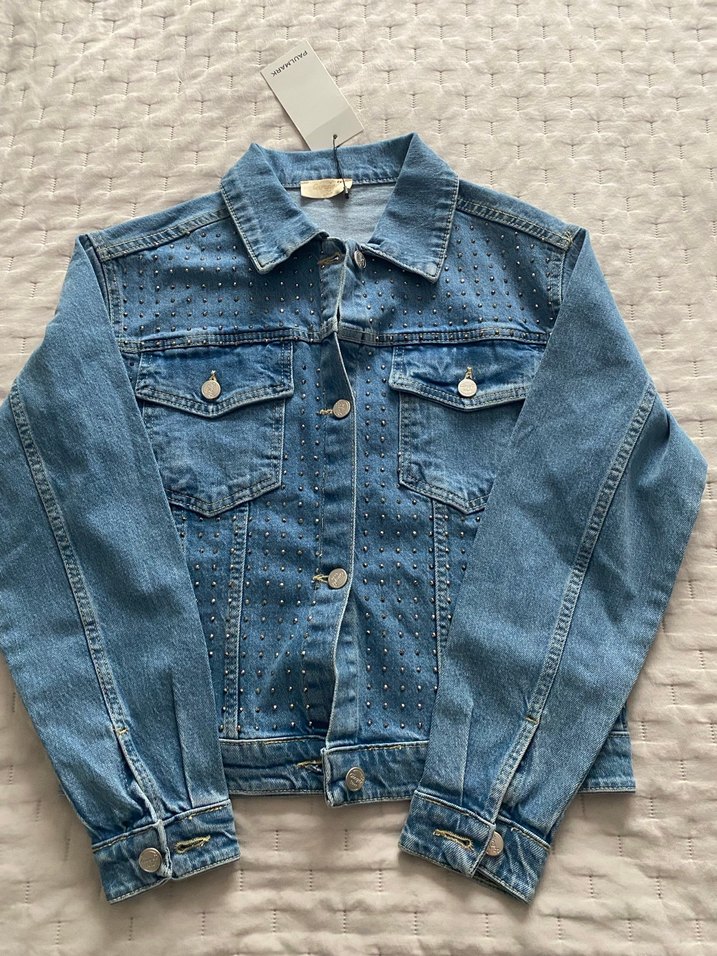 Düğmeli Mavi Kadın Denim Ceket - Görsel 2