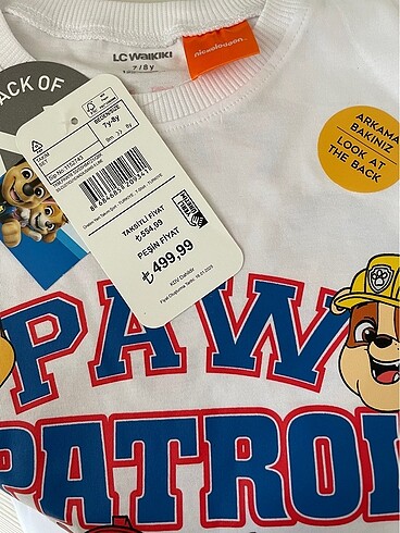 8 Yaş Beden Paw patrol yazlık