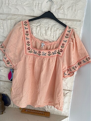 Mavi Jeans Şile bezi keten bluz