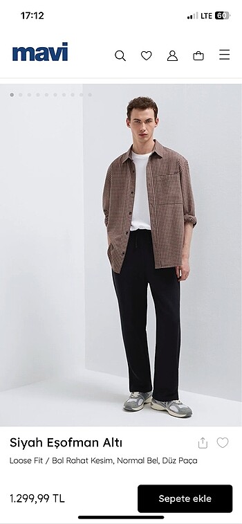 Mavi jean eşofman altı - Görsel 2