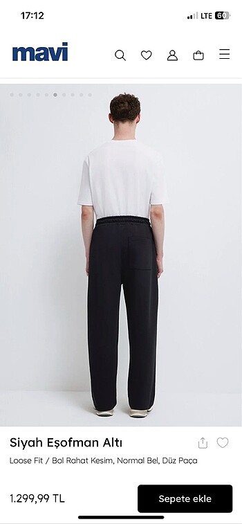 Mavi jean eşofman altı - Görsel 3