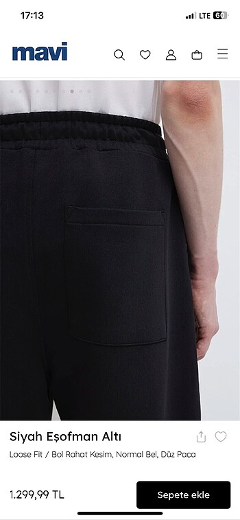 Mavi jean eşofman altı - Görsel 4