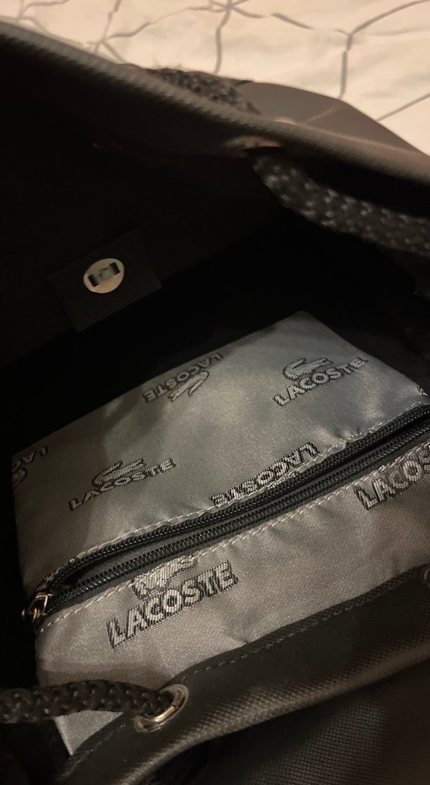 Lacoste Siyah Deri Kadın Sırt Çantası - Görsel 4