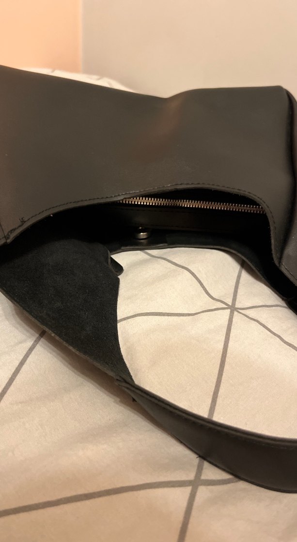 Siyah Deri Kadın Omuz Çantası - Görsel 3