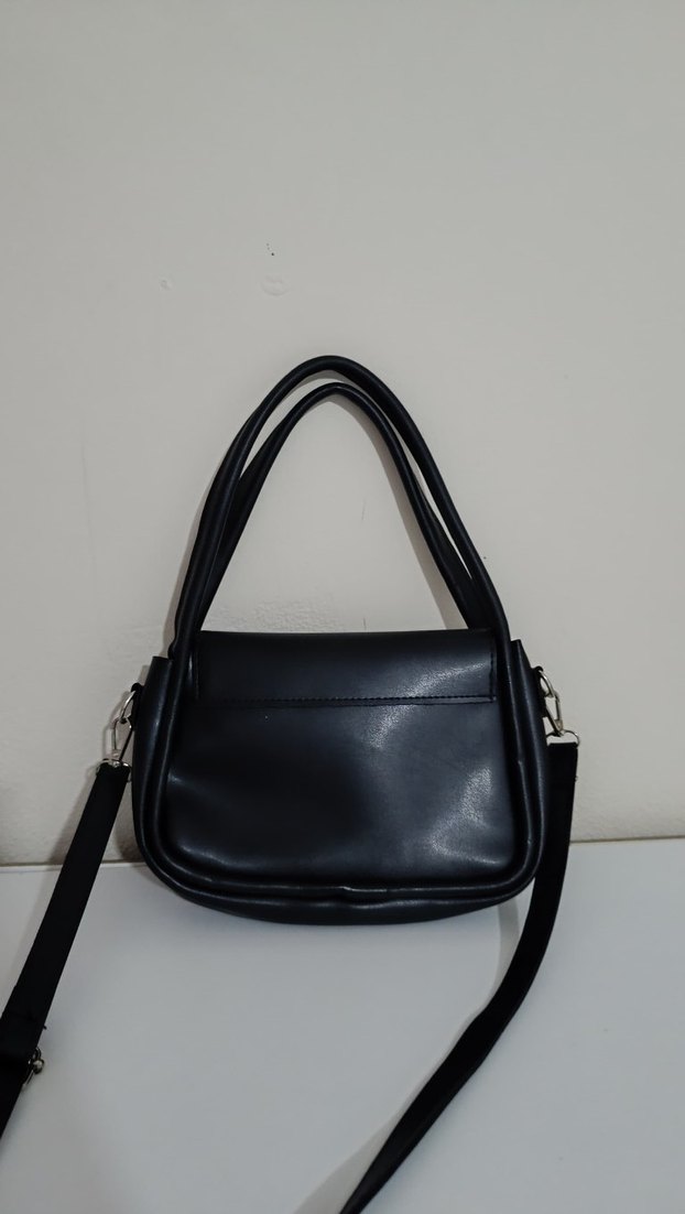 Siyah Deri Minimalist Kadın Çanta - Görsel 2