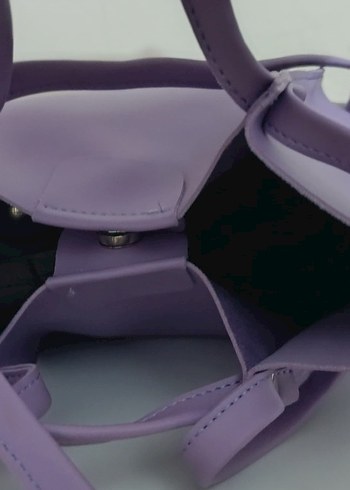 Pastel Mor Deri Kadın Çantası - Görsel 2