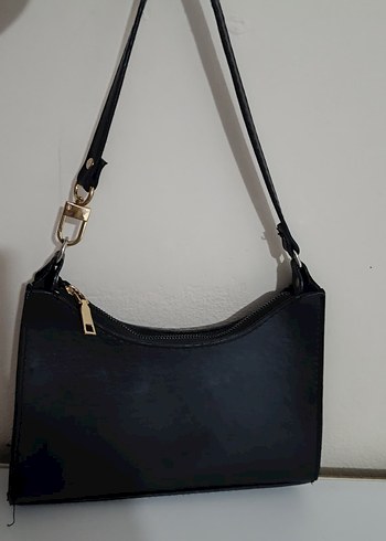 Siyah Deri Tokalı Kadın Çanta - Görsel 2