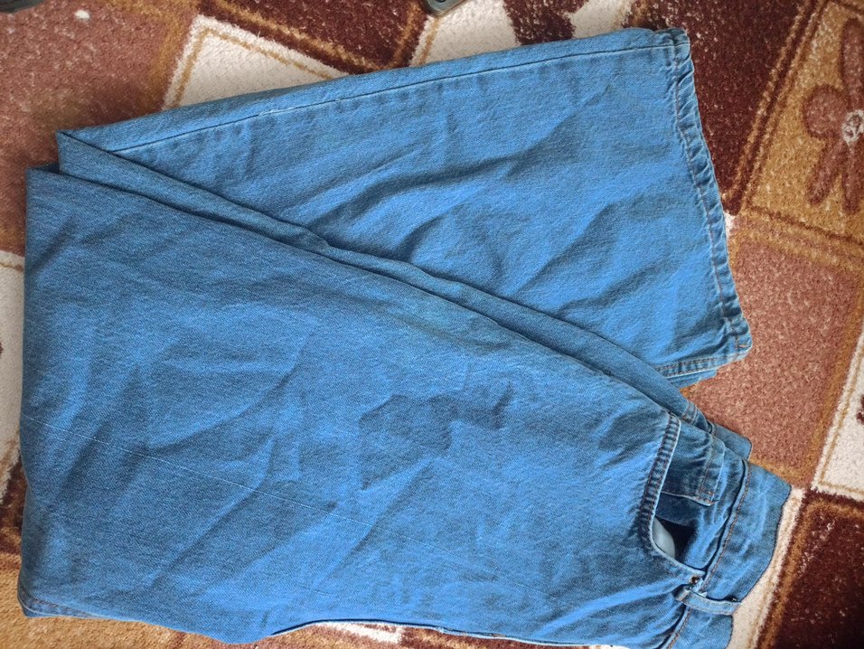 Kadın Mavi Bol Kesim Kot Pantolon - Görsel 3