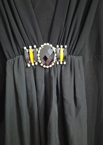 Siyah Gotik Uzun Drapeli Abiye tunik - Görsel 2