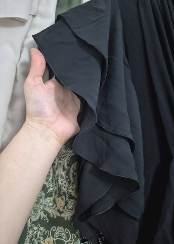 Siyah Gotik Uzun Drapeli Abiye tunik - Görsel 4