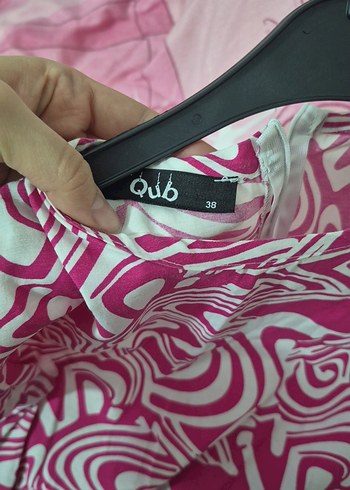 Pembe Bağlama Desenli Uzun Bohem Elbise - Görsel 3