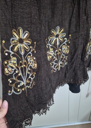 Nakışlı Bohem Uzun Etek - Görsel 2