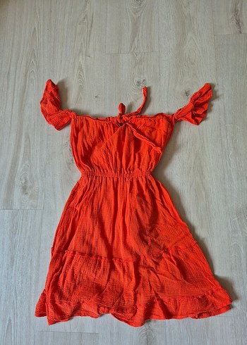 turuncu mini elbise