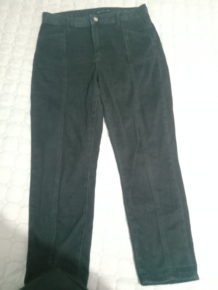 Kadın Siyah Midi Denim Pantolon - Görsel 2