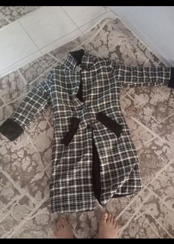 Diğer Gri Mini Kadın Kaban Kürk Detaylı