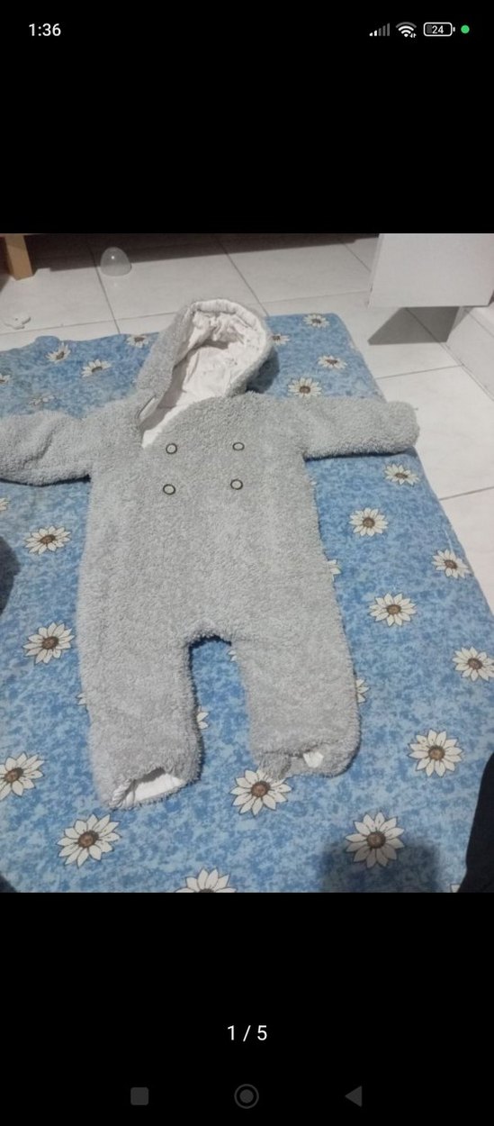 Gri Bebek Peluş Tulumu - Görsel 3