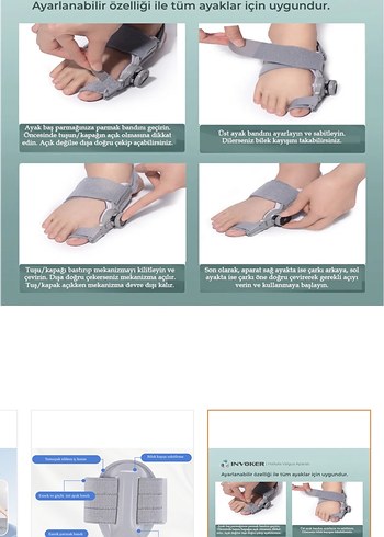 diğer Beden gri Renk Halluks valgus ateli