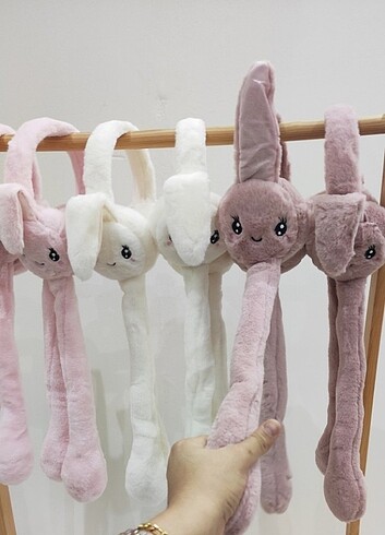 Hareketli sesli peluş tavşan kulaklık 
