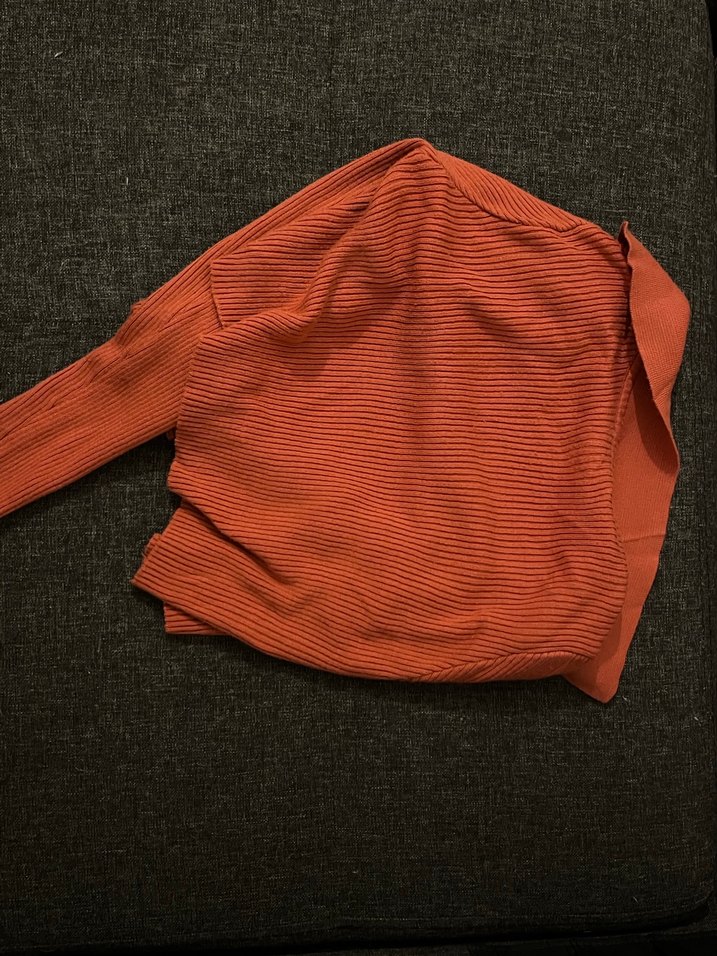 Gül Kurusu Fermuarlı Triko Crop Hırka - Görsel 3