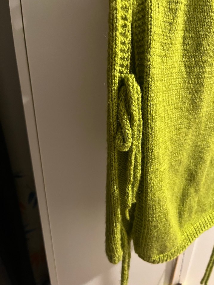 El Örgüsü Crop Yandan Bağlamalı Süveter - Görsel 2