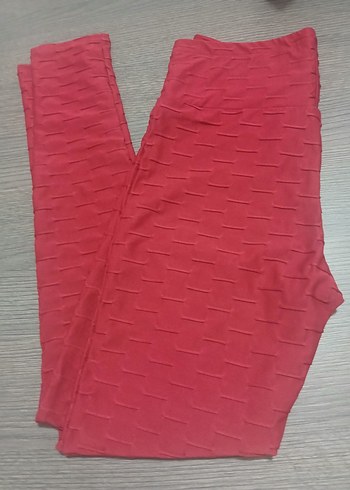 Bordo Pliseli Spor Kadın Tayt - Görsel 5