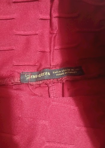 Bordo Pliseli Spor Kadın Tayt - Görsel 3