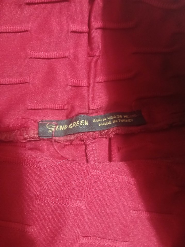 Bordo Pliseli Spor Kadın Tayt - Görsel 3