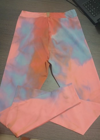 Pastel Renkli Batik Desenli Kadın Tayt - Görsel 2