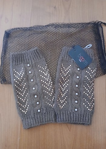 Pakmaksız Kadın Eldiveni İnci Detaylı - Görsel 5