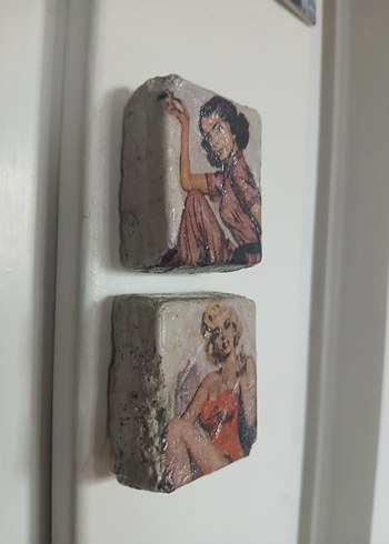 Retro figürlü dekoratif magnet seti - Görsel 2