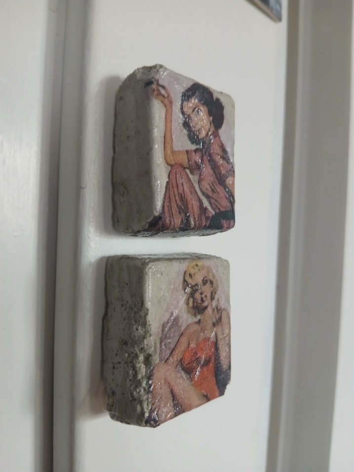 Retro figürlü dekoratif magnet seti - Görsel 2