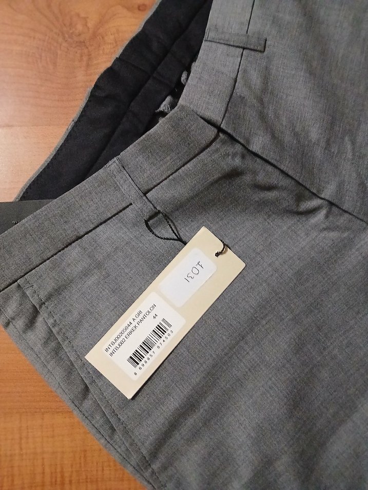 Gri Regular Fit Pantolon 44 - Görsel 2